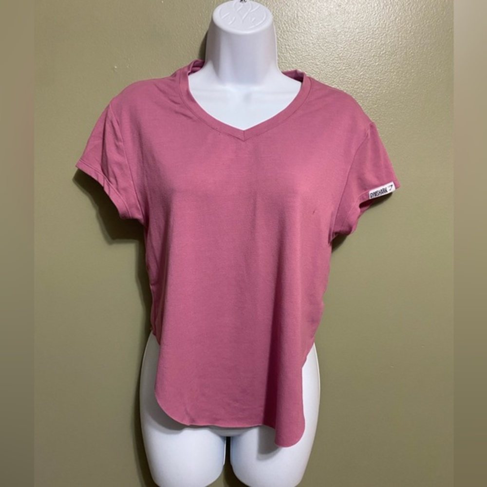 Gymshark Pink Gathered T-Shirt, Size XS